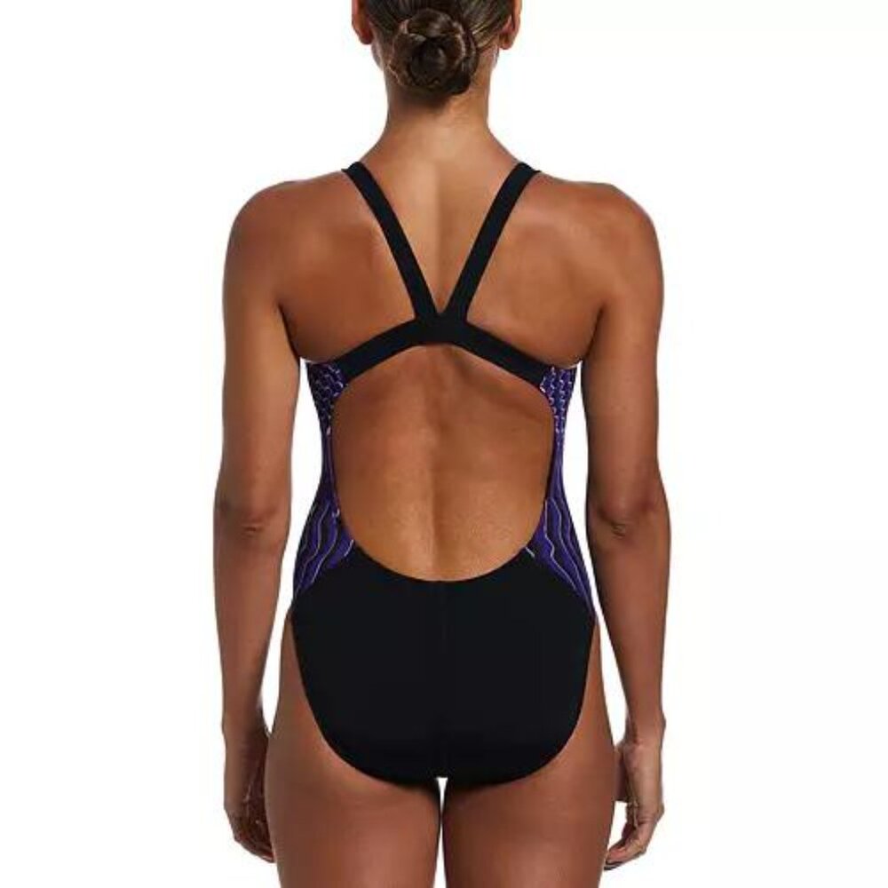 NWT Nike Women's Drippy Check Fastback Swimsuit - Picture 2 of 5